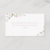 ピンクワイルドフラワーboho推測キスゲームの数 エンクロージャーカード (裏面)