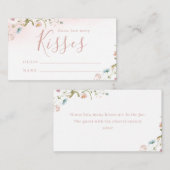 ピンクワイルドフラワーboho推測キスゲームの数 エンクロージャーカード (正面/裏面)