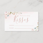 ピンクワイルドフラワーboho推測キスゲームの数 エンクロージャーカード (正面)