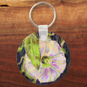 ピンクワイルドモーニンググローリーフローラアート キーホルダー (正面)