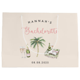 ピンクワインカントリーバチェロレッテ週末 ラージペーパーバッグ