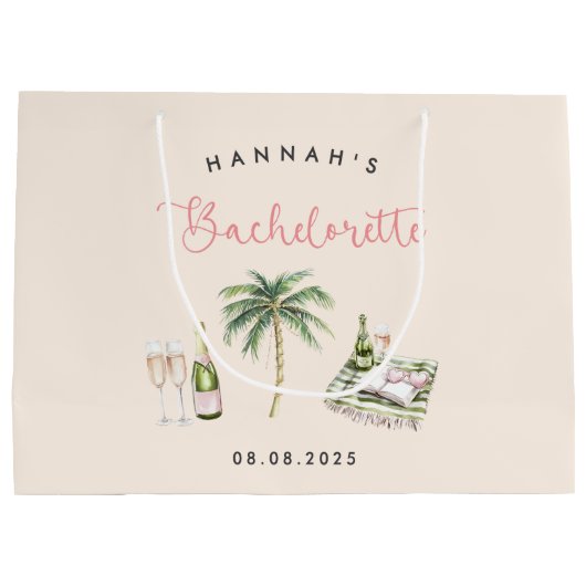 ピンクワインカントリーバチェロレッテ週末 ラージペーパーバッグ (裏面)