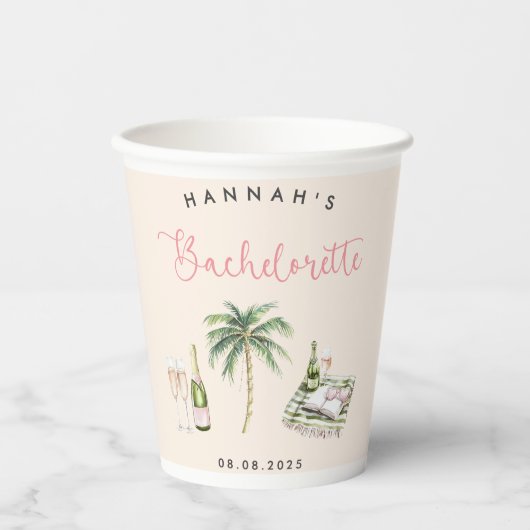 ピンクワインカントリーバチェロレッテ週末 紙コップ (正面)