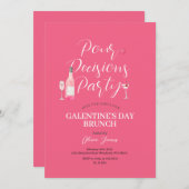ピンクワインガレンティンズデイパーティーブランチ 招待状 (正面/裏面)