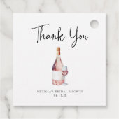 ピンクワインブライダルシャワーのお礼 フェイバータグ (裏面)