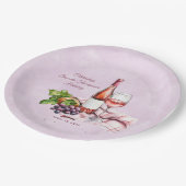 ピンクワイン誕生日 ペーパープレート (アングル)