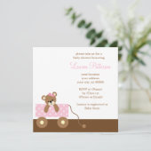 ピンクワゴンベアベビーシャワー 招待状 (スタンド正面)