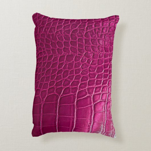 ピンクワニの肌の肌の質感 アクセントクッション (裏面(縦))