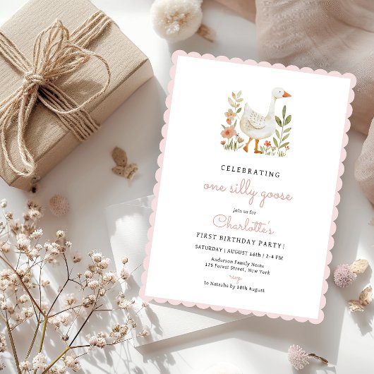 ピンクワンガ間抜けース誕生日 招待状