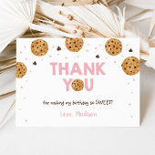 ピンクワンスウィートクッキー誕生日ありがとう サンキューカード