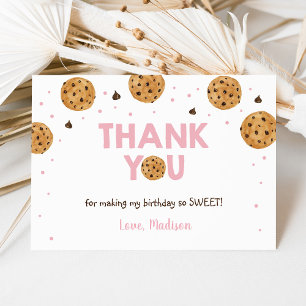ピンクワンスウィートクッキー誕生日ありがとう サンキューカード