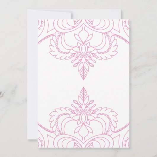 ピンクワンスオンザタイムプリンセスベビーシャワー 招待状 (裏面)