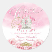 ピンクワンスオンザタイムプリンセス ラウンドシール (正面)