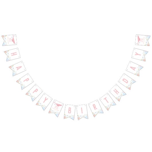 ピンクワンダーザシー海動物1st誕生日 バンティングフラッグ (全)