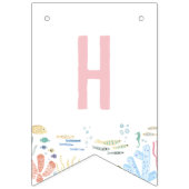 ピンクワンダーザシー海動物1st誕生日 バンティングフラッグ (第2の旗)