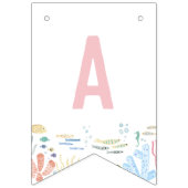 ピンクワンダーザシー海動物1st誕生日 バンティングフラッグ (第3の旗)