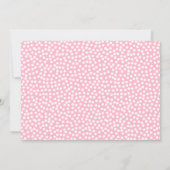 ピンクワンダーランドベビーシャワーと水玉模様 招待状 (裏面)