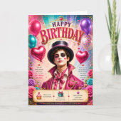 ピンクワンダーランド誕生日おめでとうカード カード (正面)