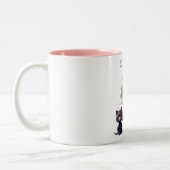 ピンクワンダーランド:人形と猫ファンタジーカップ ツートーンマグカップ (左)