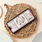 ピンクワンハッピーカンパーファースト誕生日チケット 招待状