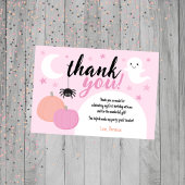 ピンクワン不気味ファースト誕生日 サンキューカード