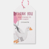 ピンクワン間抜けグース1位の誕生日パーティーのお願い ギフトタグ (正面)