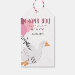 ピンクワン間抜けグース1位の誕生日パーティーのお願い ギフトタグ