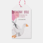 ピンクワン間抜けグース1位の誕生日パーティーのお願い ギフトタグ (裏面)