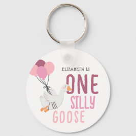 ピンクワン間抜けグース1歳の誕生日 キーホルダー