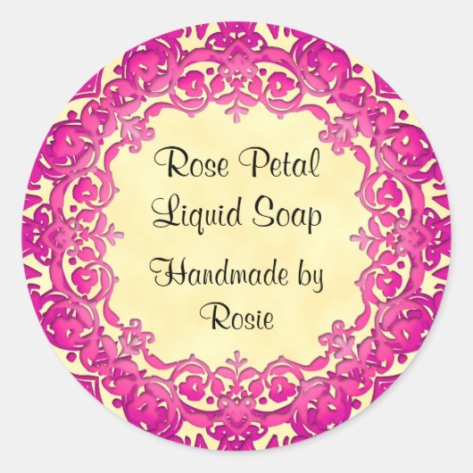 ピンクヴィンテージアーカスタムトのクレフターズシール ラウンドシール (正面)