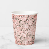 ピンクヴィンテージウェディングレース 紙コップ (裏面)