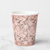 ピンクヴィンテージウェディングレース 紙コップ (正面)