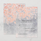 ピンクヴィンテージウェディングRSVPカード 出欠カード (正面/裏面)