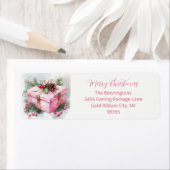 ピンクヴィンテージエレガント差出人住所 ラベル (インサイチュ)