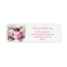 ピンクヴィンテージエレガント差出人住所