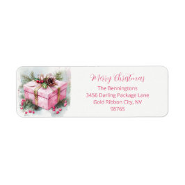 ピンクヴィンテージエレガント差出人住所 ラベル