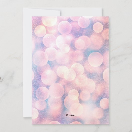 ピンクヴィンテージオーナメントメリークリスマスデザイン シーズンカード (裏面)