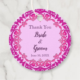 ピンクヴィンテージカスタムアートラベル フェイバータグ