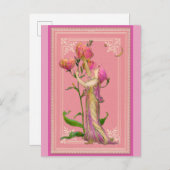 ピンクヴィンテージガーデンフェアリーフローラ ポストカード (正面/裏面)