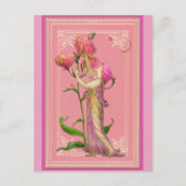 ピンクヴィンテージガーデンフェアリーフローラ ポストカード (正面)