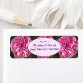 ピンクヴィンテージキャベツバラ花フローラ ラベル (インサイチュ)