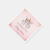 ピンクヴィンテージクラシックガールベビーシャワー スタンダードカクテルナプキン (角)