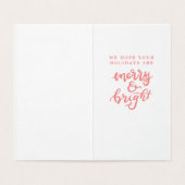 ピンクヴィンテージクリスマスオーナメントモノグラムギフトラベル (内部フラット)