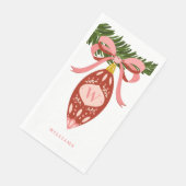 ピンクヴィンテージクリスマスオーナメントモノグラム (コーナー)