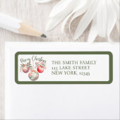 ピンクヴィンテージクリスマスオーナメント ラベル (インサイチュ)