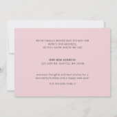 ピンクヴィンテージクリスマスカーウェーブホリデーカードを移動 (裏面)