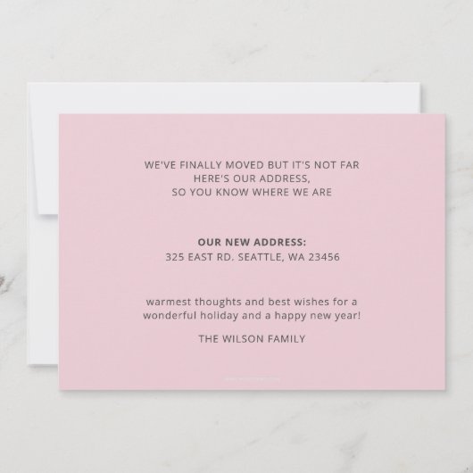 ピンクヴィンテージクリスマスカーウェーブホリデーカードを移動 (裏面)