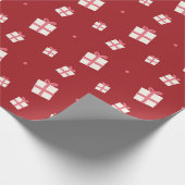 ピンクヴィンテージクリスマスツリーファームの風景ラッピング ラッピングペーパー (角)