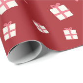 ピンクヴィンテージクリスマスツリーファームの風景ラッピング ラッピングペーパー (ロールコーナー)