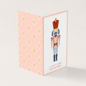 ピンクヴィンテージクリスマスナツクラッカー折り畳みギフトラベル (外部)